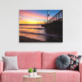 Beach Dock Scene Wrapped Canvas Leinwanddruck (Insitu (Wohnzimmer))