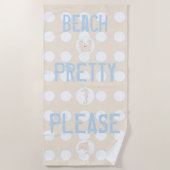 Beach Dolphin Crab Seepferd "Beach Hübsch Bitte. Strandtuch (Vorderseite)