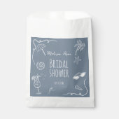 Beach Doodle Illustrations Bridal Shower Geschenktütchen (Vorderseite)