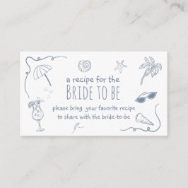 Beach Doodle Share a Recipe Bridal Shower Begleitkarte