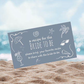Beach Doodle Share a Recipe Bridal Shower  Begleitkarte
