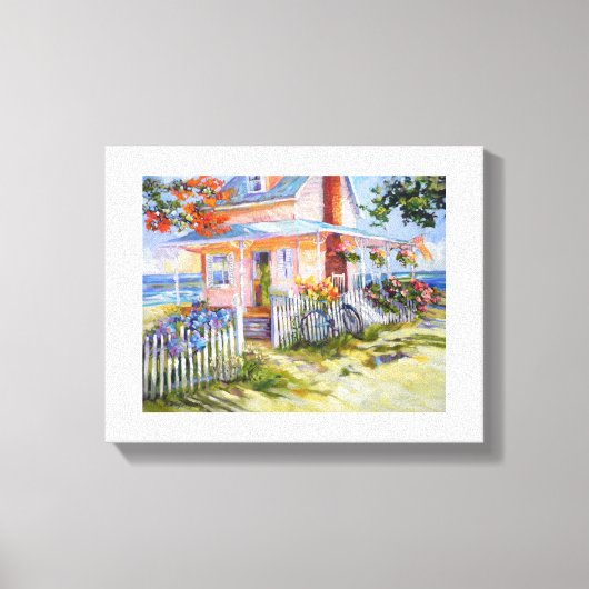Beach Dream Hütte 14x11 & Border Canvas Print Leinwanddruck (Vorderseite)
