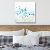Beach Dreams Inspiration Zitat Retro Ozeanwellen Leinwanddruck (Insitu (Schlafzimmer))