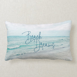 Beach Dreams Inspiration Zitat Retro Ozeanwellen Lendenkissen