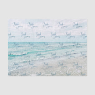Beach Dreams Inspiration Zitat Retro Ozeanwellen Seidenpapier