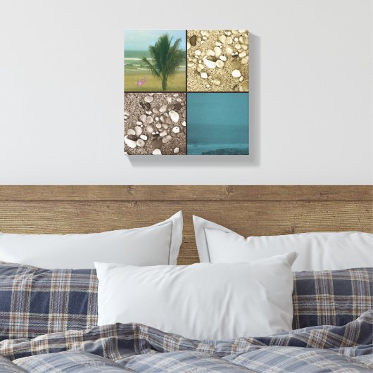 Beach Dreams Premium Wrapped Canvas Leinwanddruck (Insitu (Schlafzimmer))