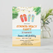 Beach dreh Flop Geburtstag Einladung (Stehend Vorderseite)