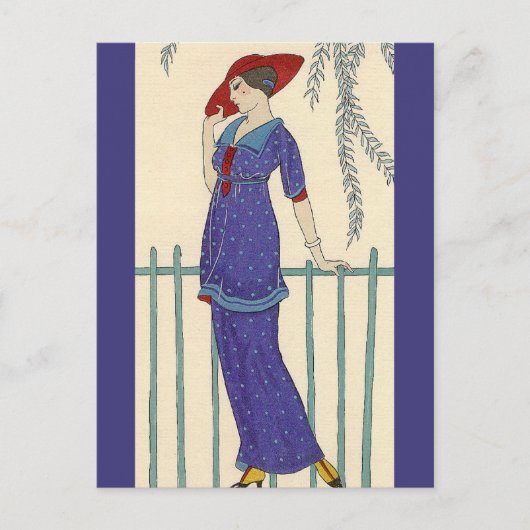 Beach Dress von George Barbier Postkarte (Vorderseite)