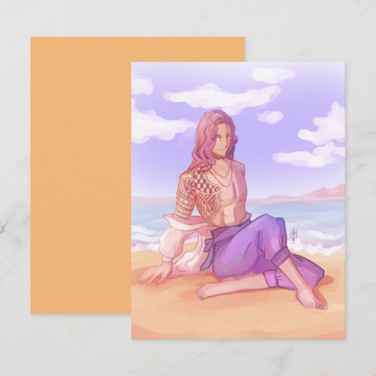 Beach dude  einladung (Vorne/Hinten)