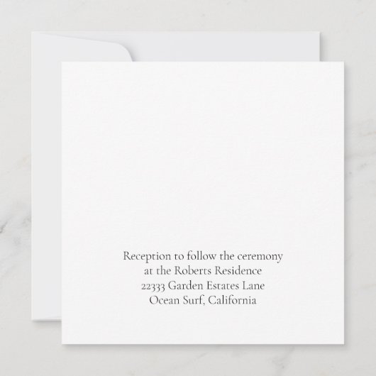 Beach Dune Romance Square Einladung Hochzeit (Rückseite)