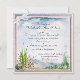 Beach Dune Romance Square Einladung Hochzeit