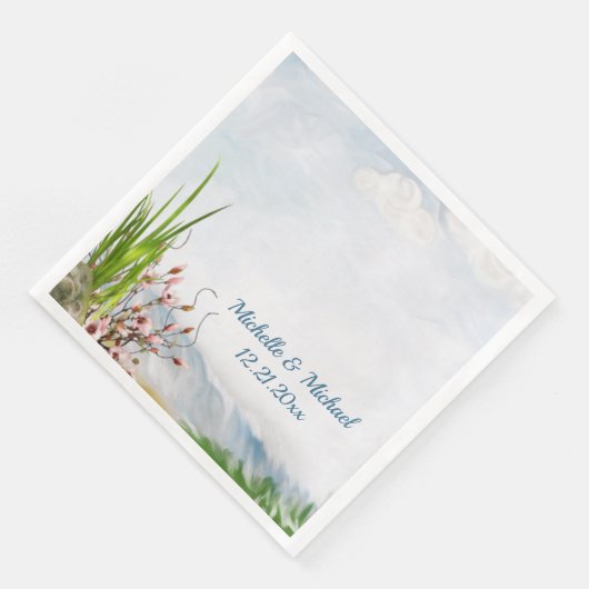 Beach Dune Romance Wedding Serviette (Ecke)