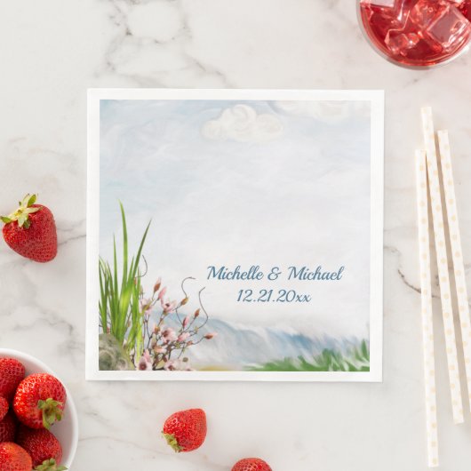 Beach Dune Romance Wedding Serviette (Beispiel)