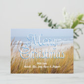 Beach Dunes Frohe Weihnachts-Flachbildschirme Feiertagskarte (Stehend Vorderseite)