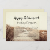 Beach Dunes Happy Retirement Party Einladung (Vorne/Hinten)