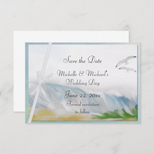 Beach Dunes Romance Save the Date (Vorne/Hinten)