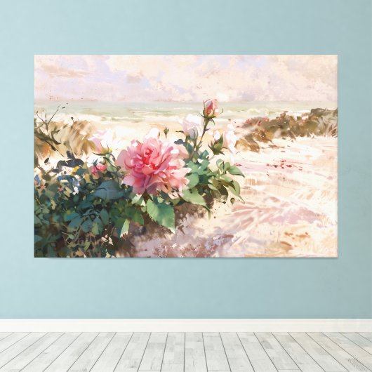 *~* Beach Dunes Rose TV2 Stretched Canvas Print Leinwanddruck (Insitu (Holzboden))