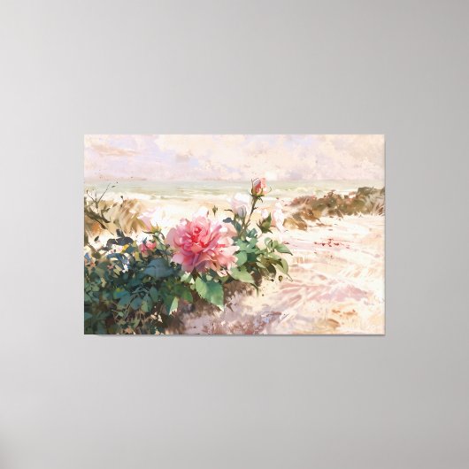*~* Beach Dunes Rose TV2 Stretched Canvas Print Leinwanddruck (Vorderseite)