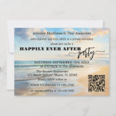 Beach Elopement nach Hochzeit Foto glücklich Einladung (Rückseite)