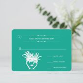 Beach Emerald Palm Tree Zielhalkboard RSVP Karte (Stehend Vorderseite)