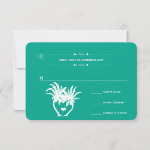 Beach Emerald Palm Tree Zielhalkboard RSVP Karte