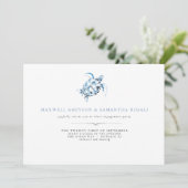 Beach Engagement Party Einladungen Sea Turtle Blue (Stehend Vorderseite)