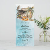 Beach Erntedank Flat Menu Menükarte (Stehend Vorderseite)