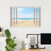 Beach Fake Window Zuhause Office Wall Decoder Post Poster (Heimbüro)