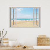 Beach Fake Window Zuhause Office Wall Decoder Post Poster (Küche)