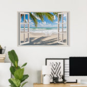 Beach Fake Window Zuhause Office Wall Decoder Post Poster (Heimbüro)