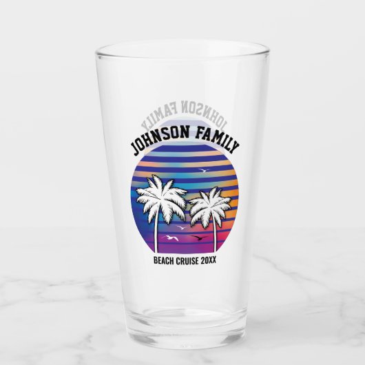 Beach Family Wiedersehen Custom Cruise Sommerurlau Glas (Vorderseite)