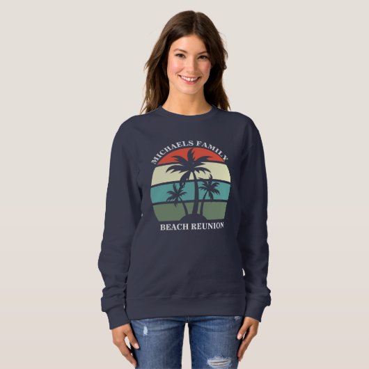 Beach Family Wiedersehen Sunset Palm Tree Custom Sweatshirt (Vorne ganz)