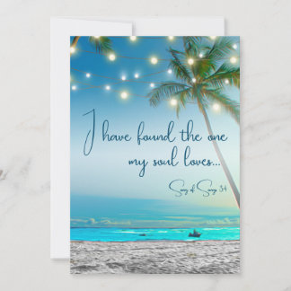 Beach fand ein Soul Lieben Tropical Save the Date Ankündigung