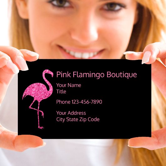 Beach Fashion Boutique Pink Flamingo Visitenkarte