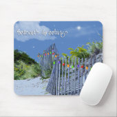 Beach Fence & Dunes Weihnachtsgrüße Mousepad (Mit Mouse)