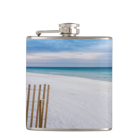 Beach Fence Morning Destin Florida Flask Flachmann (Vorderseite)