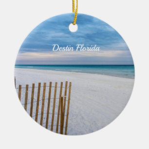 Beach Fence Morning Destin Florida Ornament