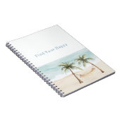 Beach Find Your Happy Palm Trees Ocean Notizblock (Rechte Seite)