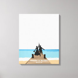 Beach Fingerprint Balloon Guestbook Leinwanddruck