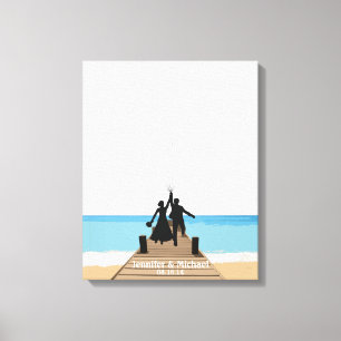 Beach Fingerprint Balloon Guestbook Leinwanddruck