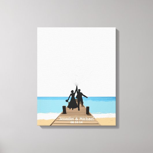 Beach Fingerprint Balloon Guestbook Leinwanddruck (Vorderseite)