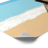 Beach Fingerprint Balloon Guestbook Poster (Ecke)