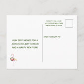 Beach Flamingo Frohe Weihnachtsbudget Postcard Postkarte (Rückseite)