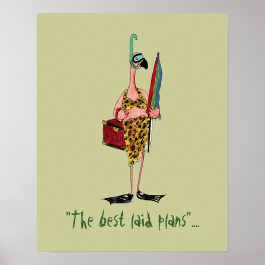 Beach Flamingo Poster (Vorne)