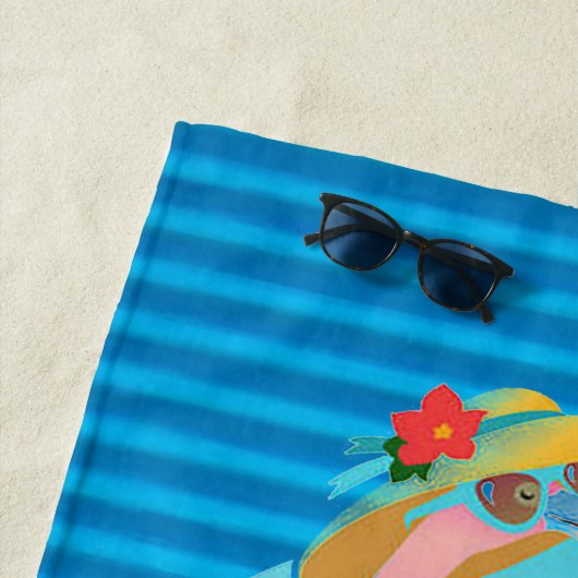 "Beach Flamingo" Strandhandtuch (Beispiel)