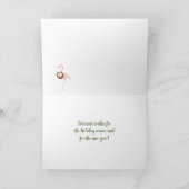 Beach Flamingo Wreath Einzigartiges Weihnachtsfest Karte (Innenseite)