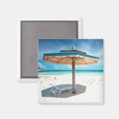 Beach Fleisch und Umbrella Silver Sands Magnet (Vorderseite/Rückseite)