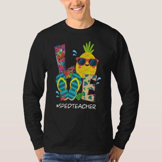 Beach Flip Flops Ananas Sommerurlaub Liebe Sp T-Shirt (Vorderseite)