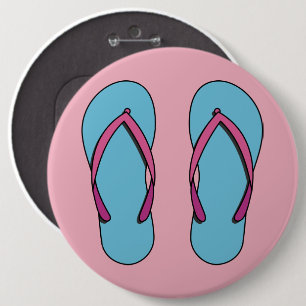 Beach Flip Flops Button