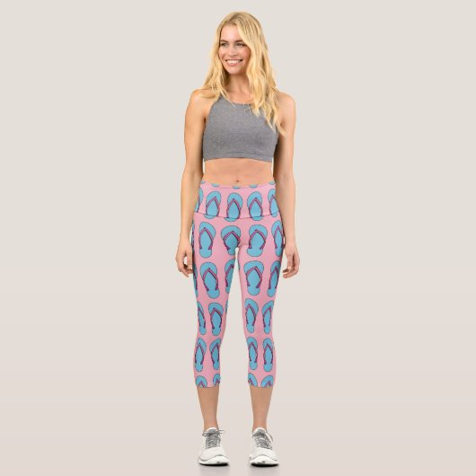 Beach Flip Flops Capri Leggings (Vorderseite)